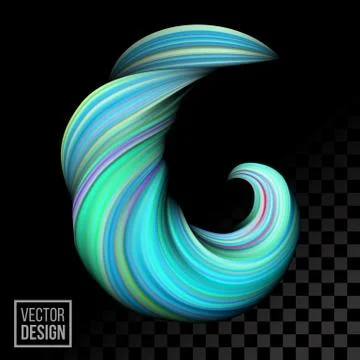 Modern vector digital painting abstract background. Creative vivid 3d flow fl Stock-Illustration