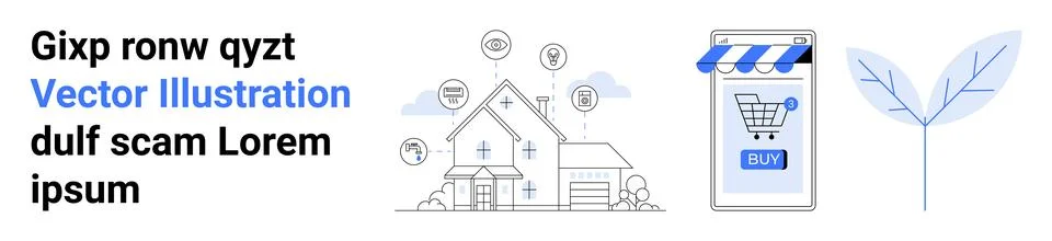 Modern Vector Elements for E-Commerce, Real Estate, and Environmental Themes イラスト素材