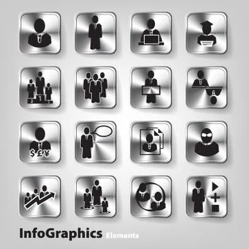 Modern vector elements for infographics. Icon Set Business and Management Stock Illustration