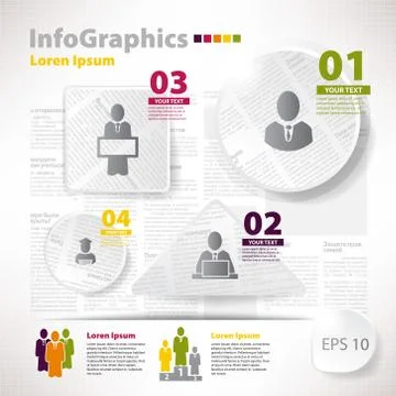 Modern vector elements for infographics with scraps newspaper Illustrazione stock