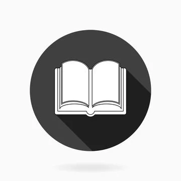 Modern Vector Flat Icon With Book in Circle 스톡 일러스트