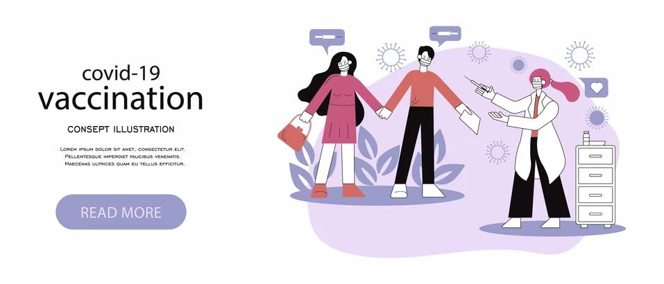 Modern vector flat illustration of vaccination. Illustrazione stock
