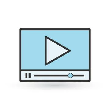 Modern vector flat video player interface, vector illustration isolated on wh Stock Illustration