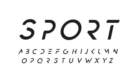 Modern vector font design in minimal style. Simple futuristic typeset Stock Illustration