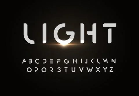 Modern vector font design in simple style. Minimal futuristic typeset Stock Illustration