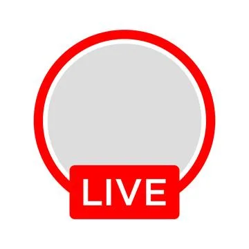 Modern vector frame for live streaming red circle Stock Illustration
