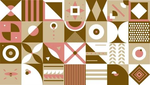Modern vector geometric background in neo geo and minimalist style. Stock Illustration