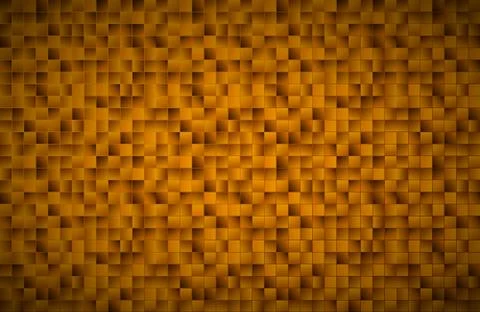 Modern vector golden mosaic pattern, gold squares with shadows Illustrazione stock