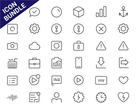 Modern Vector Icon Bundle for Travel, Communication, and Business Illustrazione stock