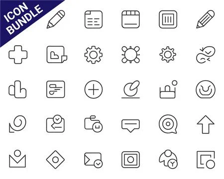 Modern Vector Icon Bundle for Travel, Communication, and Business Stock Illustration