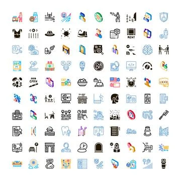 Modern vector icon collection illustrating various concepts Illustrazione stock