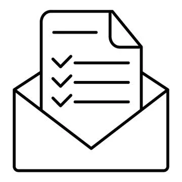 Modern vector icon of confirmation letter, approved document and e-mail Illustrazione stock