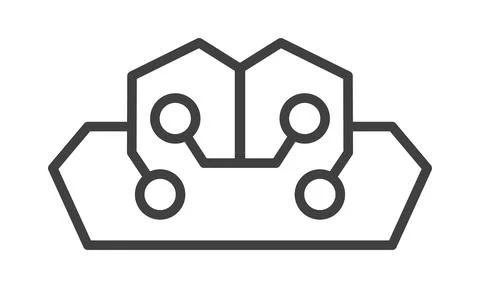 Modern vector icon representing artificial intelligence, featuring a geometri イラスト素材