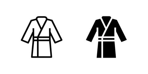 A modern vector icon set featuring bathrobes, perfect for spa, wellness, an.. Stock Illustration