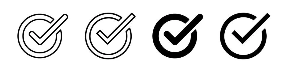 A modern vector icon set featuring checkmarks, suitable for approval, succe.. Stock Illustration