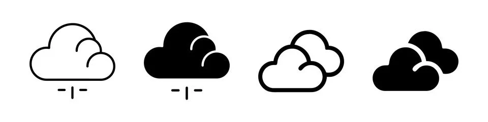 A modern vector icon set featuring cloud symbols, suitable for weather and .. Illustrazione stock