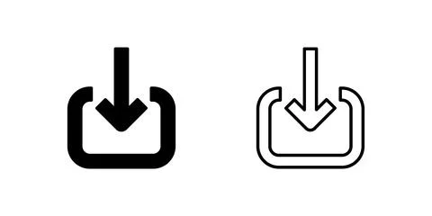 A modern vector icon set featuring download symbols, suitable for technolog.. Illustrazione stock