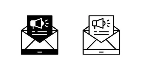 A modern vector icon set featuring email campaign symbols, perfect for digi.. Stock Illustration