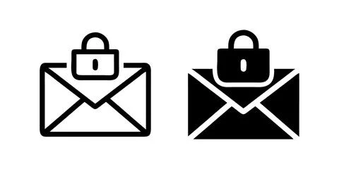 A modern vector icon set featuring encrypted email symbols, suitable for se.. Stock Illustration