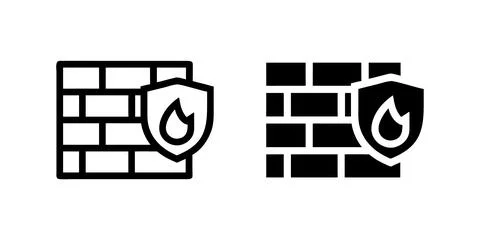 A modern vector icon set featuring firewall symbols, suitable for cybersecu.. Stock Illustration