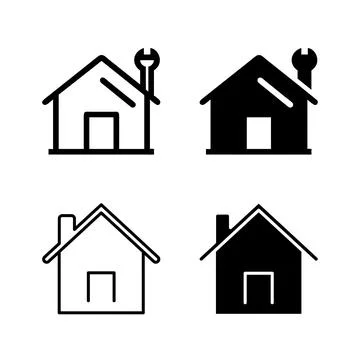 A modern vector icon set featuring home renovation symbols, suitable for co.. Stock Illustration