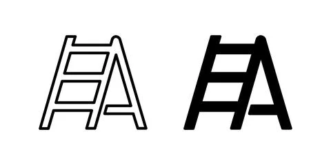 A modern vector icon set featuring ladders, suitable for construction and D.. Stock Illustration