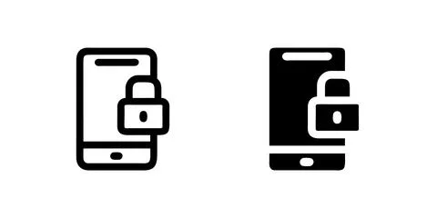 A modern vector icon set featuring lock phone symbols, suitable for securit.. Stock Illustration