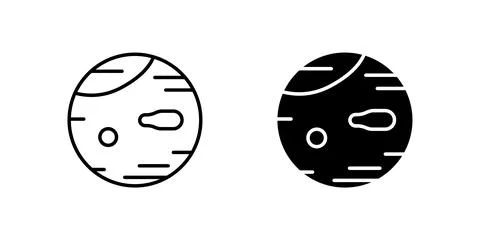 A modern vector icon set featuring Mars planet symbols, suitable for space .. Stock Illustration