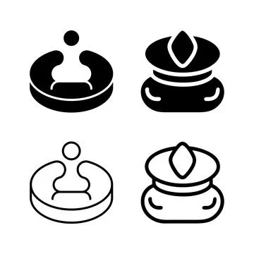 A modern vector icon set featuring meditation pillows, suitable for wellnes.. Illustrazione stock