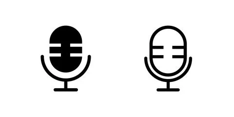 A modern vector icon set featuring microphones, suitable for music and reco.. Stock Illustration