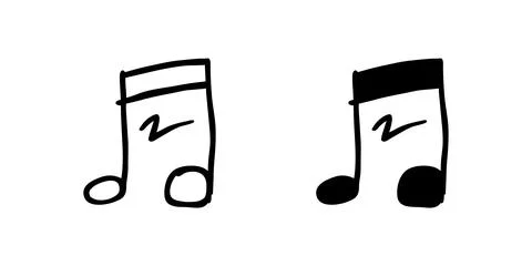 A modern vector icon set featuring music notes, suitable for music and ente.. Stock Illustration