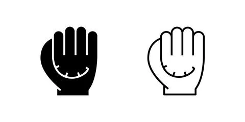 A modern vector icon set representing baseball gloves, perfect for sports a.. Stock Illustration