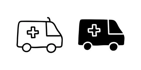 A modern vector icon set showcasing ambulances, suitable for healthcare and.. Stock Illustration