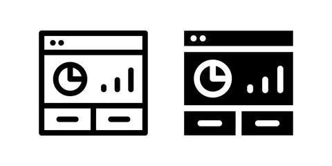A modern vector icon set showcasing dashboard UI symbols, suitable for tech.. Stock Illustration