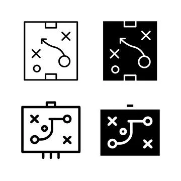 A modern vector icon set showcasing football tactics symbols, suitable for .. Stock Illustration