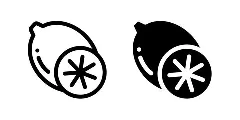 A modern vector icon set showcasing lemons, suitable for food and health de.. Stock Illustration