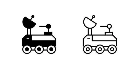 A modern vector icon set showcasing moon rovers, suitable for space explora.. Stock Illustration