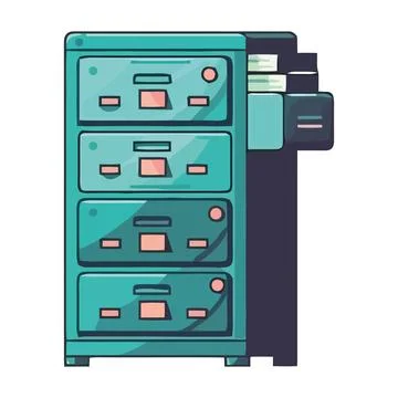 Modern vector icons for office organization equipment Illustrazione stock