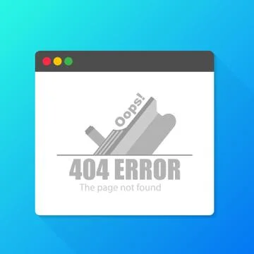 Modern vector illustration of 404 error page template for website. Page not f Stock Illustration