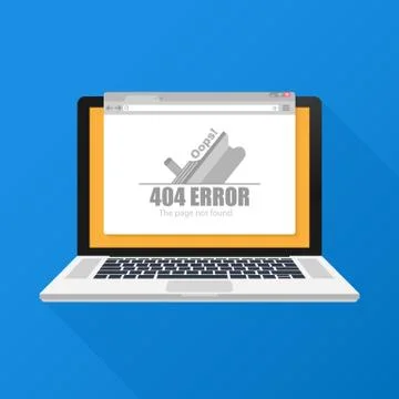 Modern vector illustration of 404 error page template for website. Page not f Illustrazione stock