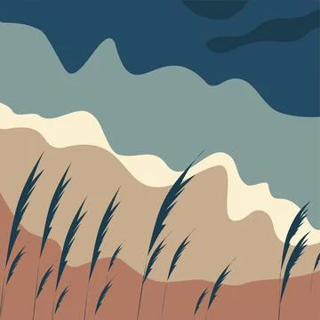 Modern vector illustration. Abstract beach. Collage with hand-drawn organic. Stock Illustration