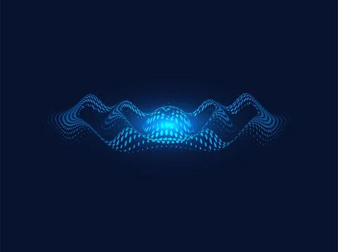 Modern vector illustration of blue pulsating Wi-Fi signal. Illustrazione stock