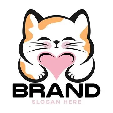 Modern vector illustration of cute cat Stock Illustration