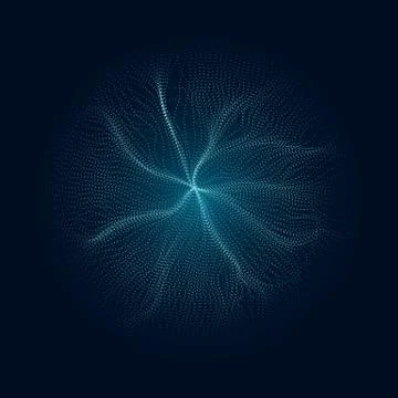 Modern vector illustration with a deformed circle shape of the particles Stock Illustration