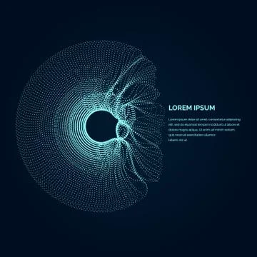 Modern vector illustration with a deformed circle shape of the particles Stock Illustration