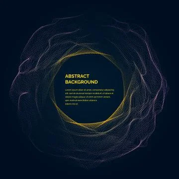 Modern vector illustration with a deformed circle shape of the particles Stock Illustration