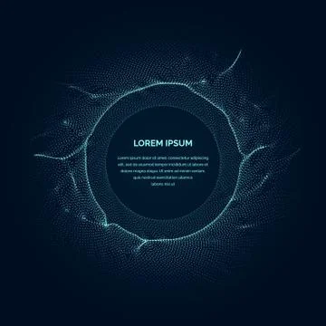 Modern vector illustration with a deformed circle shape of the particles Stock Illustration