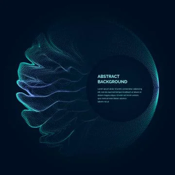 Modern vector illustration with a deformed circle shape of the particles Stock Illustration