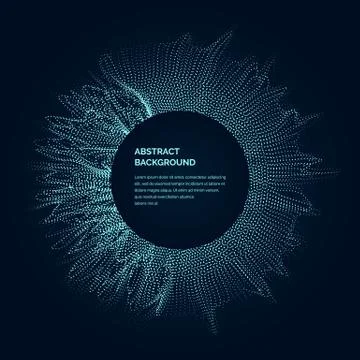 Modern vector illustration with a deformed circle shape of the particles Stock Illustration