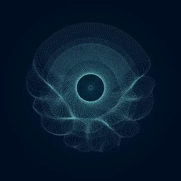 Modern vector illustration with a deformed circle shape of the particles Stock Illustration